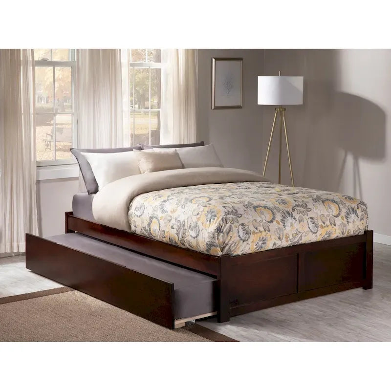 Lit plateforme Concord Wood King avec lit gigogne Twin XL