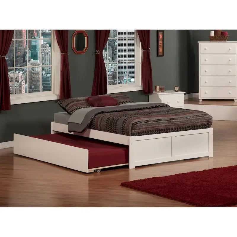 Lit plateforme Concord Wood King avec lit gigogne Twin XL