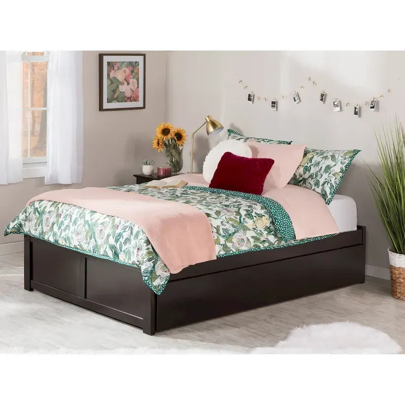 Lit plateforme Concord Wood King avec lit gigogne Twin XL