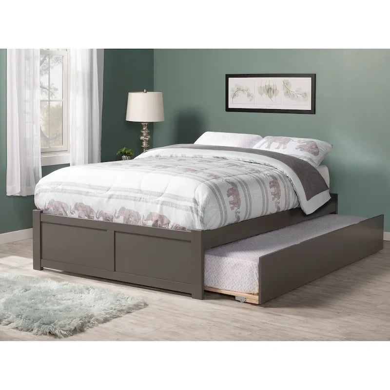 Lit plateforme Concord Wood King avec lit gigogne Twin XL