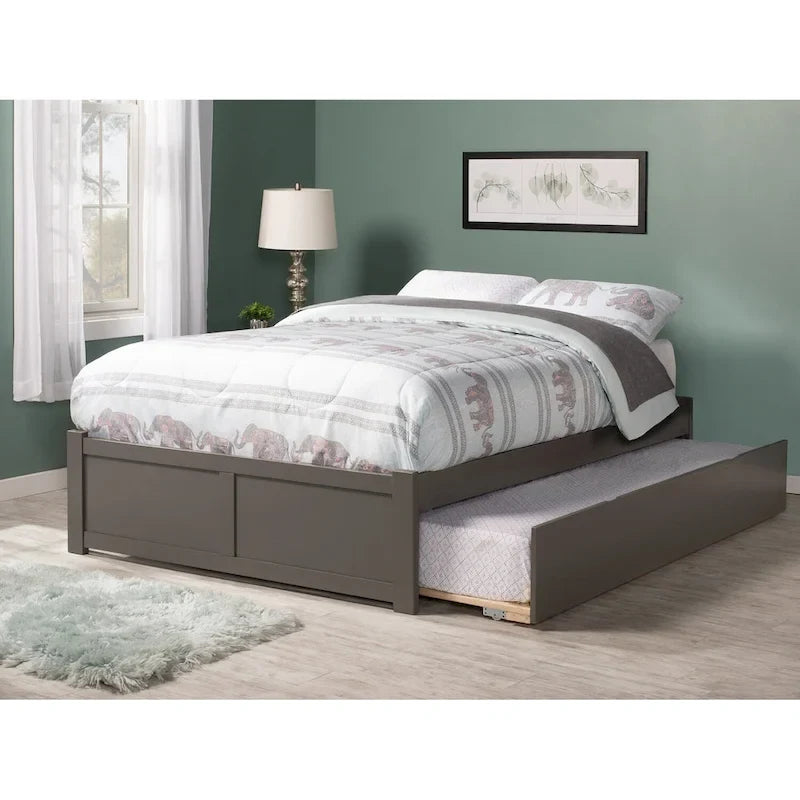 Lit plateforme Concord Wood King avec lit gigogne Twin XL