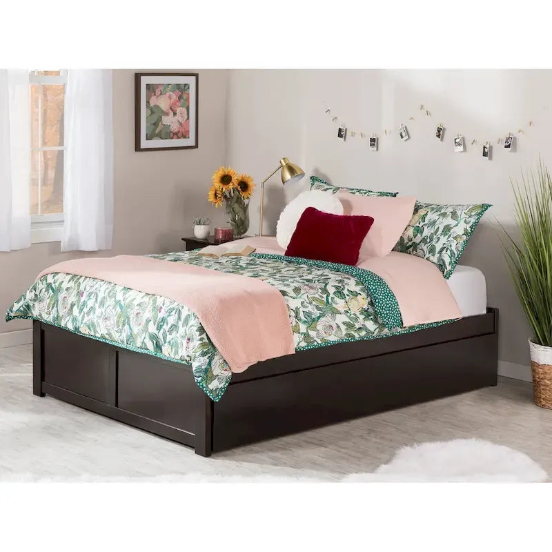 Lit plateforme Concord Wood King avec lit gigogne Twin XL