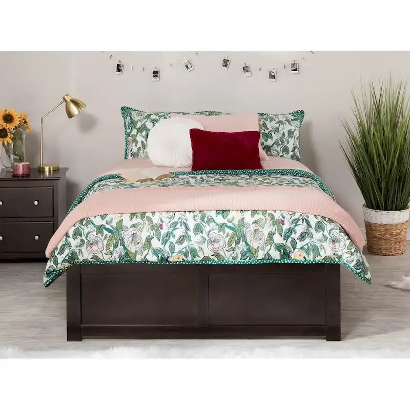 Lit plateforme Concord Wood King avec lit gigogne Twin XL