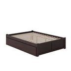 Lit plateforme Concord Wood King avec lit gigogne Twin XL