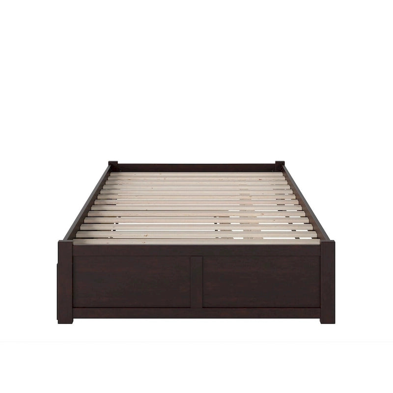 Lit plateforme Concord Wood King avec lit gigogne Twin XL