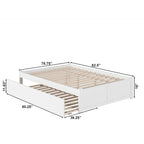 Lit plateforme Concord Wood King avec lit gigogne Twin XL