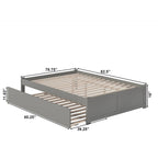 Lit plateforme Concord Wood King avec lit gigogne Twin XL
