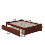 Lit plateforme Concord Wood King avec lit gigogne Twin XL