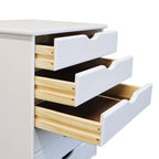Chariot roulant Adeptus Original, bois massif, chariot roulant extra large à 6 tiroirs, blanc