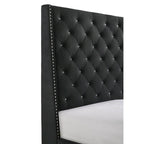 Lit capitonné Marillin en velours noir