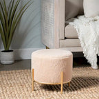 Tabouret Kari Sherpa et métal doré