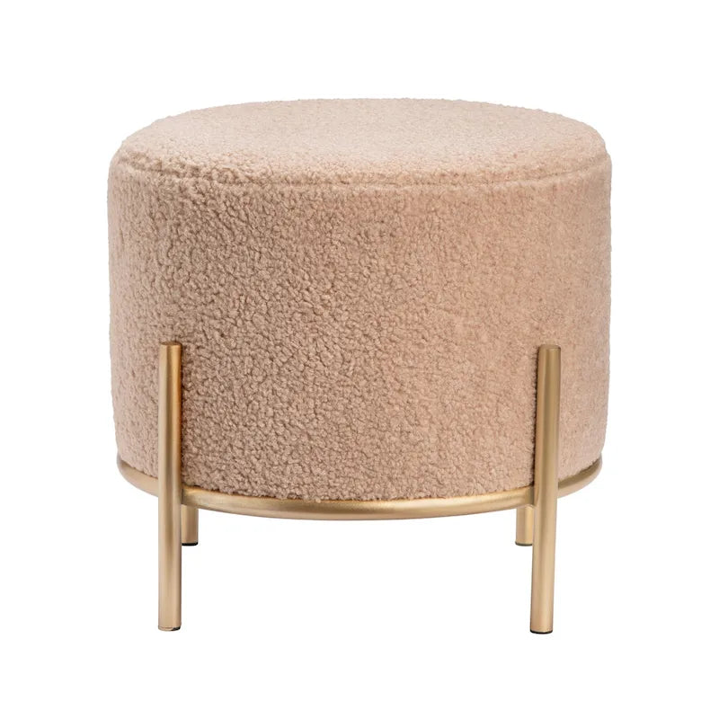 Tabouret Kari Sherpa et métal doré