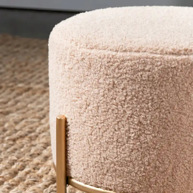 Tabouret Kari Sherpa et métal doré
