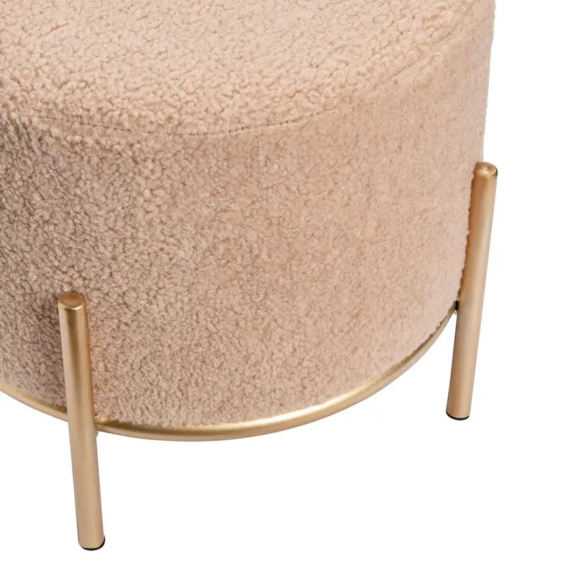 Tabouret Kari Sherpa et métal doré