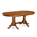 Table de cuisine Plainville – Un plateau de table ovale et un double piédestal, (Options de finition)