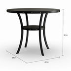 Table de salle à manger à hauteur de comptoir Biony Dining Espresso en bois avec clous décoratifs - Marron