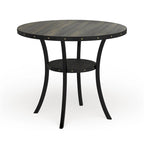 Table de salle à manger à hauteur de comptoir Biony Dining Espresso en bois avec clous décoratifs - Marron