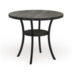 Table de salle à manger à hauteur de comptoir Biony Dining Espresso en bois avec clous décoratifs - Marron