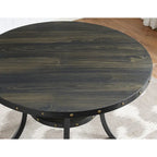 Table de salle à manger à hauteur de comptoir Biony Dining Espresso en bois avec clous décoratifs - Marron