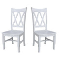 Chaises en bois massif avec dossier en croix (Double X) - Lot de deux