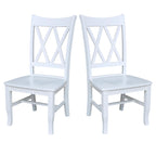 Chaises en bois massif avec dossier en croix (Double X) - Lot de deux