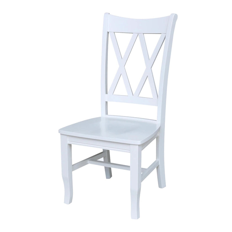 Chaises en bois massif avec dossier en croix (Double X) - Lot de deux
