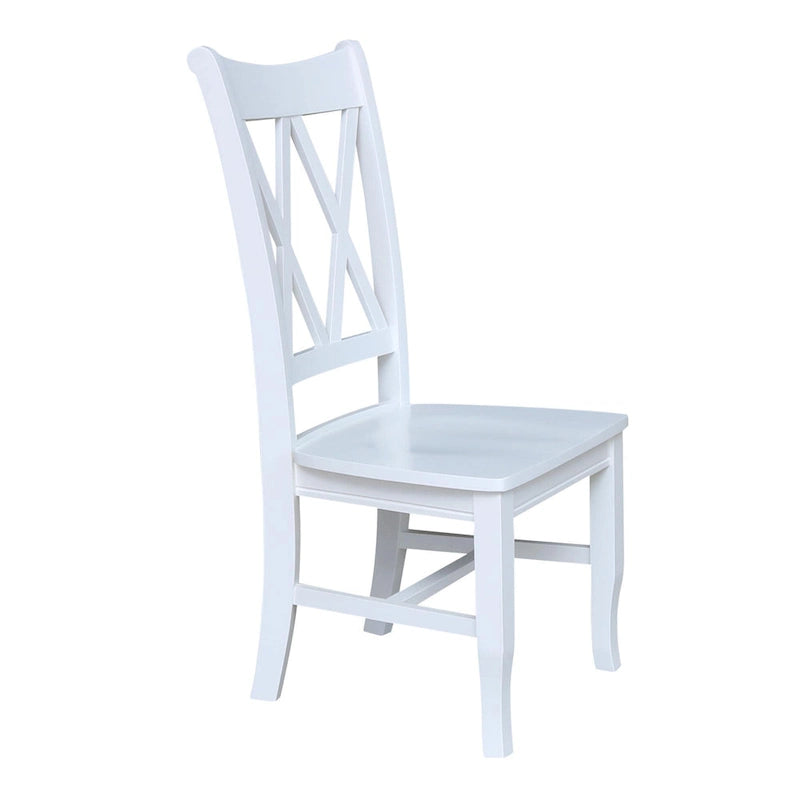 Chaises en bois massif avec dossier en croix (Double X) - Lot de deux