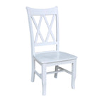 Chaises en bois massif avec dossier en croix (Double X) - Lot de deux