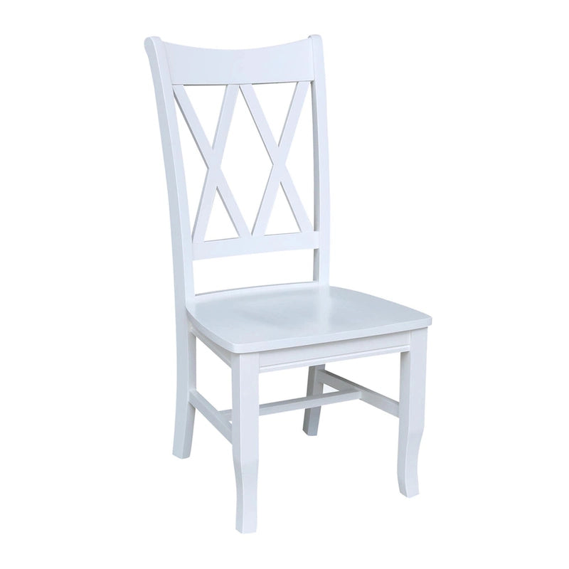 Chaises en bois massif avec dossier en croix (Double X) - Lot de deux
