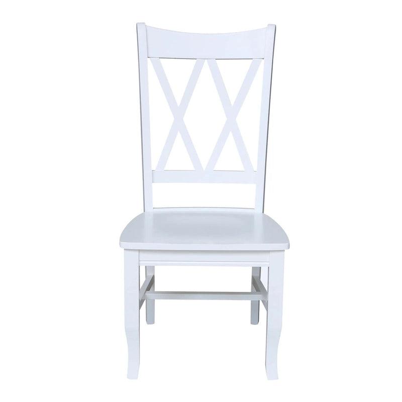 Chaises en bois massif avec dossier en croix (Double X) - Lot de deux