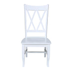 Chaises en bois massif avec dossier en croix (Double X) - Lot de deux