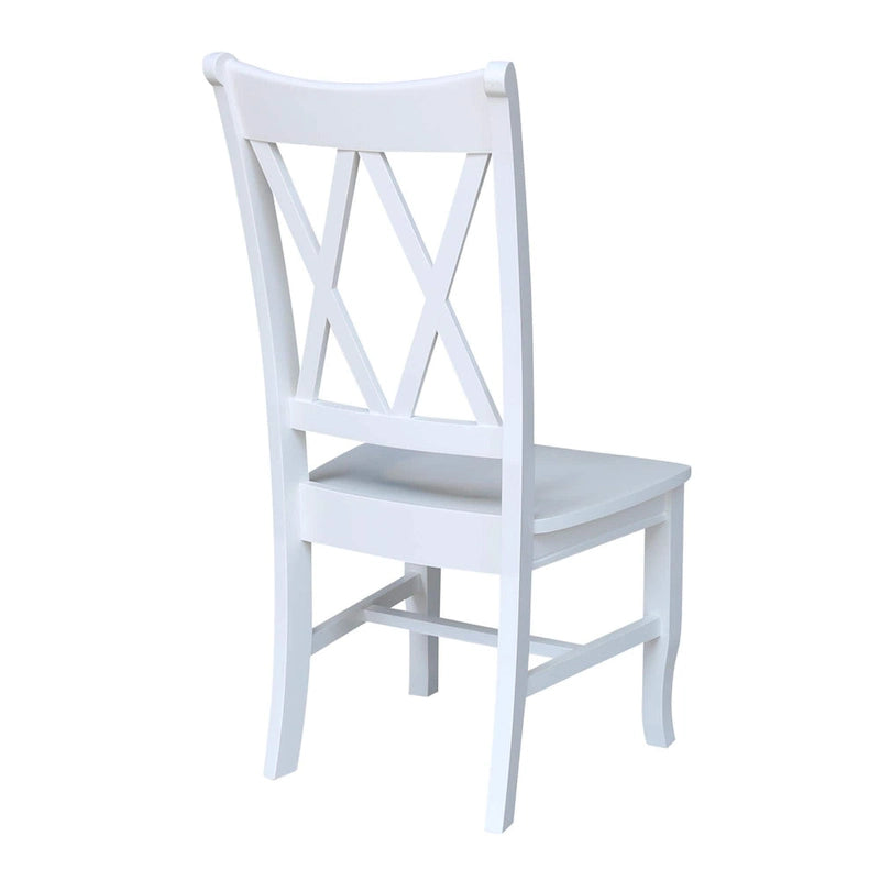 Chaises en bois massif avec dossier en croix (Double X) - Lot de deux