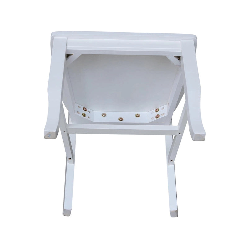 Chaises en bois massif avec dossier en croix (Double X) - Lot de deux