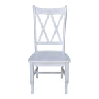 Chaises en bois massif avec dossier en croix (Double X) - Lot de deux