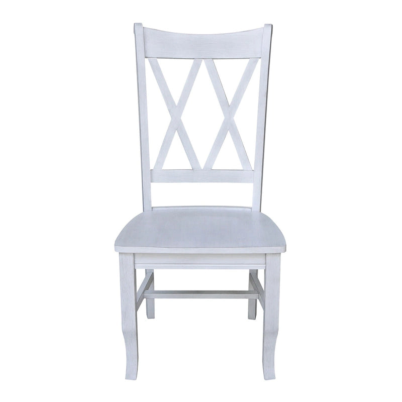 Chaises en bois massif avec dossier en croix (Double X) - Lot de deux