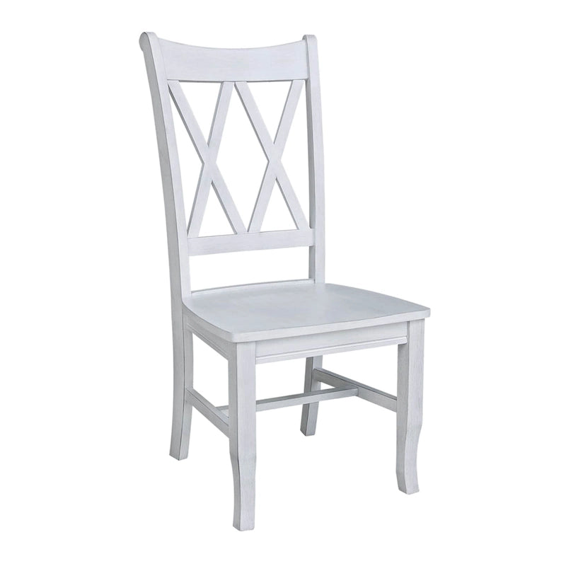Chaises en bois massif avec dossier en croix (Double X) - Lot de deux
