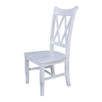 Chaises en bois massif avec dossier en croix (Double X) - Lot de deux