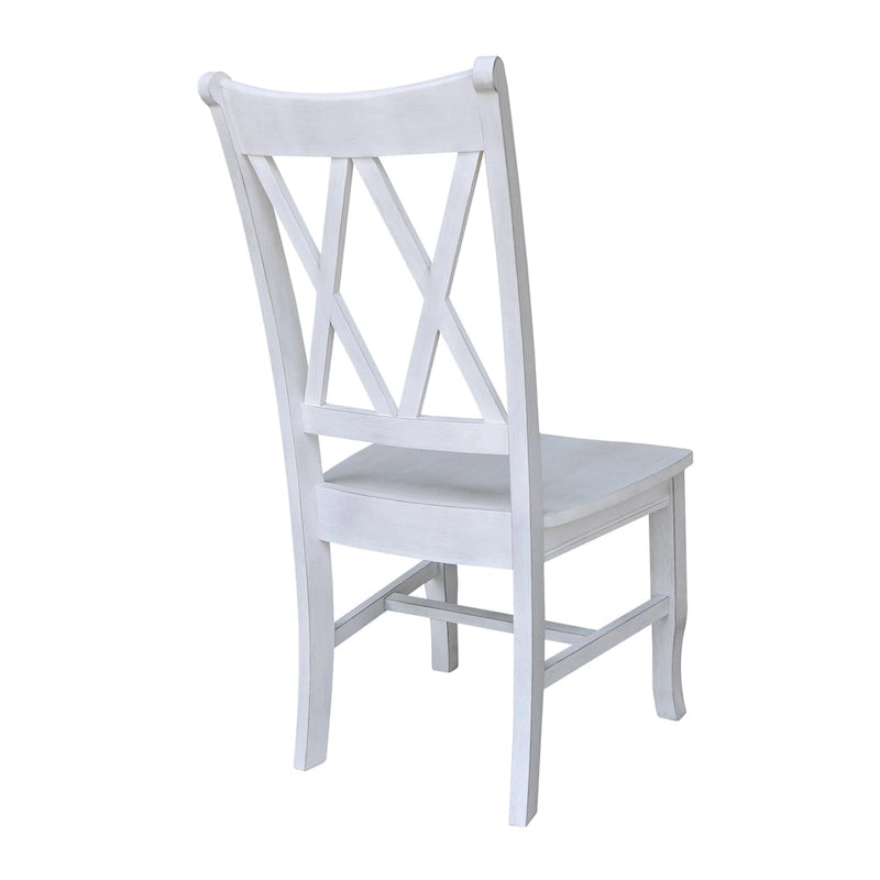 Chaises en bois massif avec dossier en croix (Double X) - Lot de deux