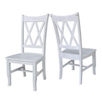 Chaises en bois massif avec dossier en croix (Double X) - Lot de deux