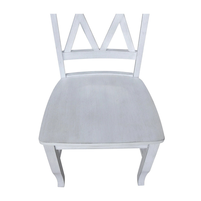 Chaises en bois massif avec dossier en croix (Double X) - Lot de deux