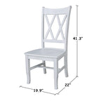 Chaises en bois massif avec dossier en croix (Double X) - Lot de deux