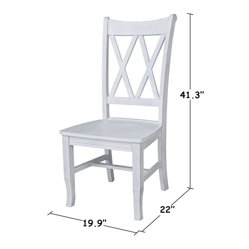 Chaises en bois massif avec dossier en croix (Double X) - Lot de deux