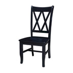 Chaises en bois massif avec dossier en croix (Double X) - Lot de deux