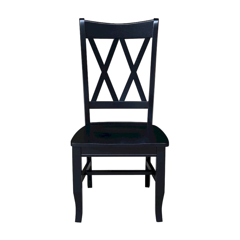 Chaises en bois massif avec dossier en croix (Double X) - Lot de deux