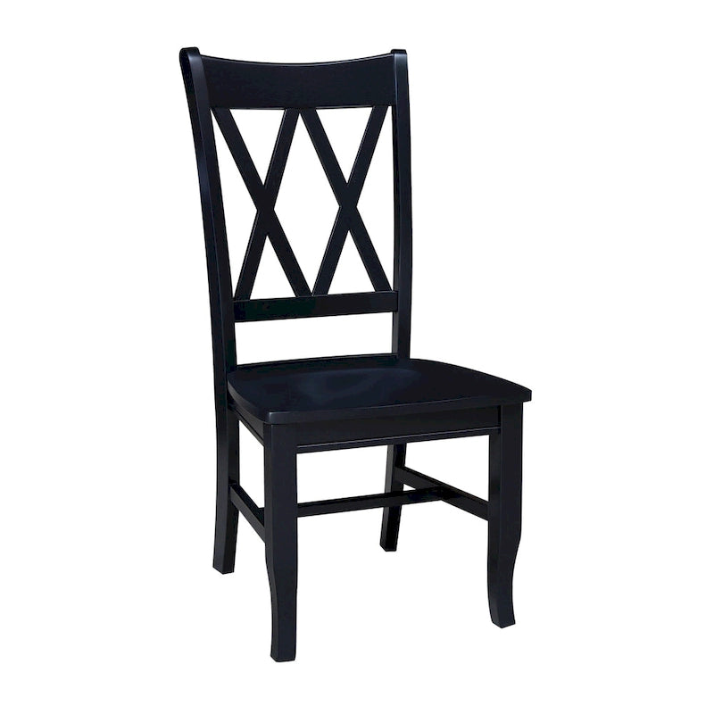 Chaises en bois massif avec dossier en croix (Double X) - Lot de deux