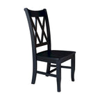 Chaises en bois massif avec dossier en croix (Double X) - Lot de deux