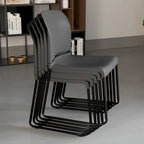 Chaise empilable ergonomique à dossier plein avec piétement luge thermolaqué, capacité de 399 kg