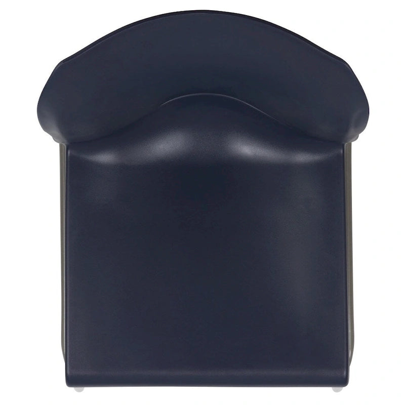 Chaise empilable ergonomique à dossier plein avec piétement luge thermolaqué, capacité de 399 kg