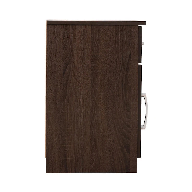Table de chevet en bois Alston avec 1 tiroir et placard
