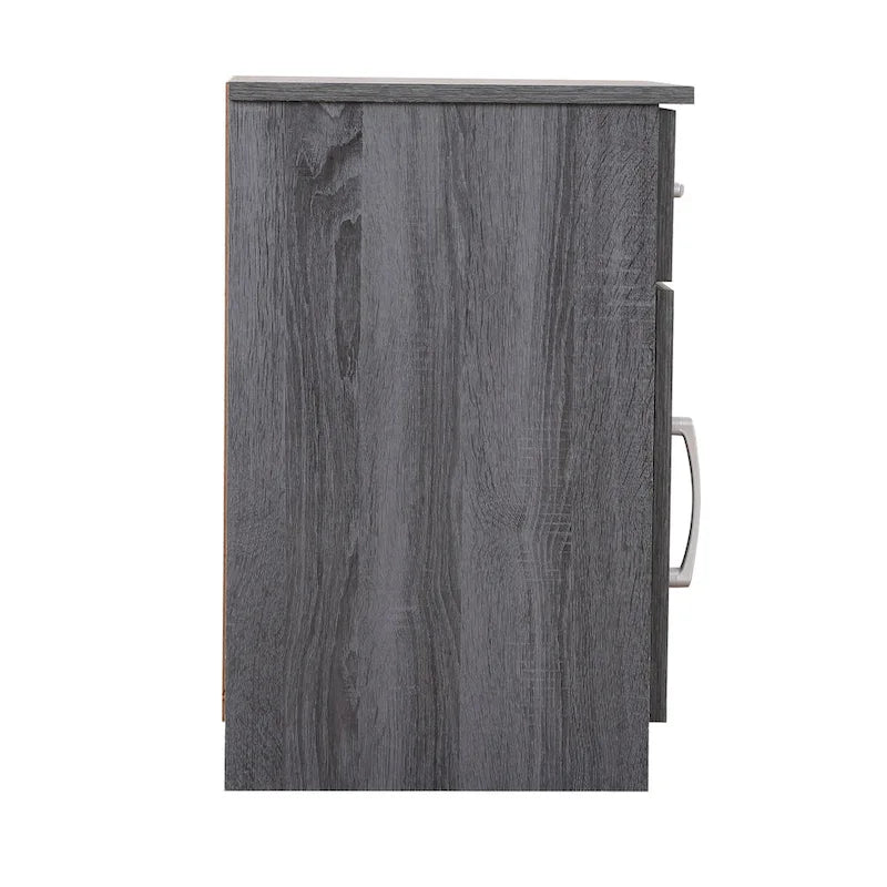 Table de chevet en bois Alston avec 1 tiroir et placard